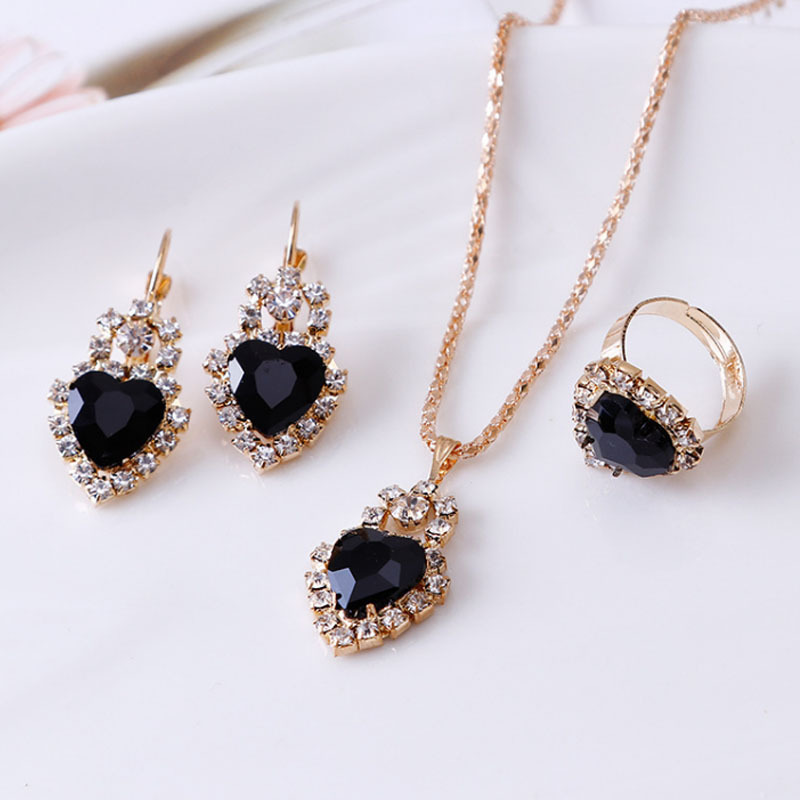 Elegant Water Drop Rhinestone Necklace, Earrings & Ring Set - Perfect for Any Occasion - Image 10