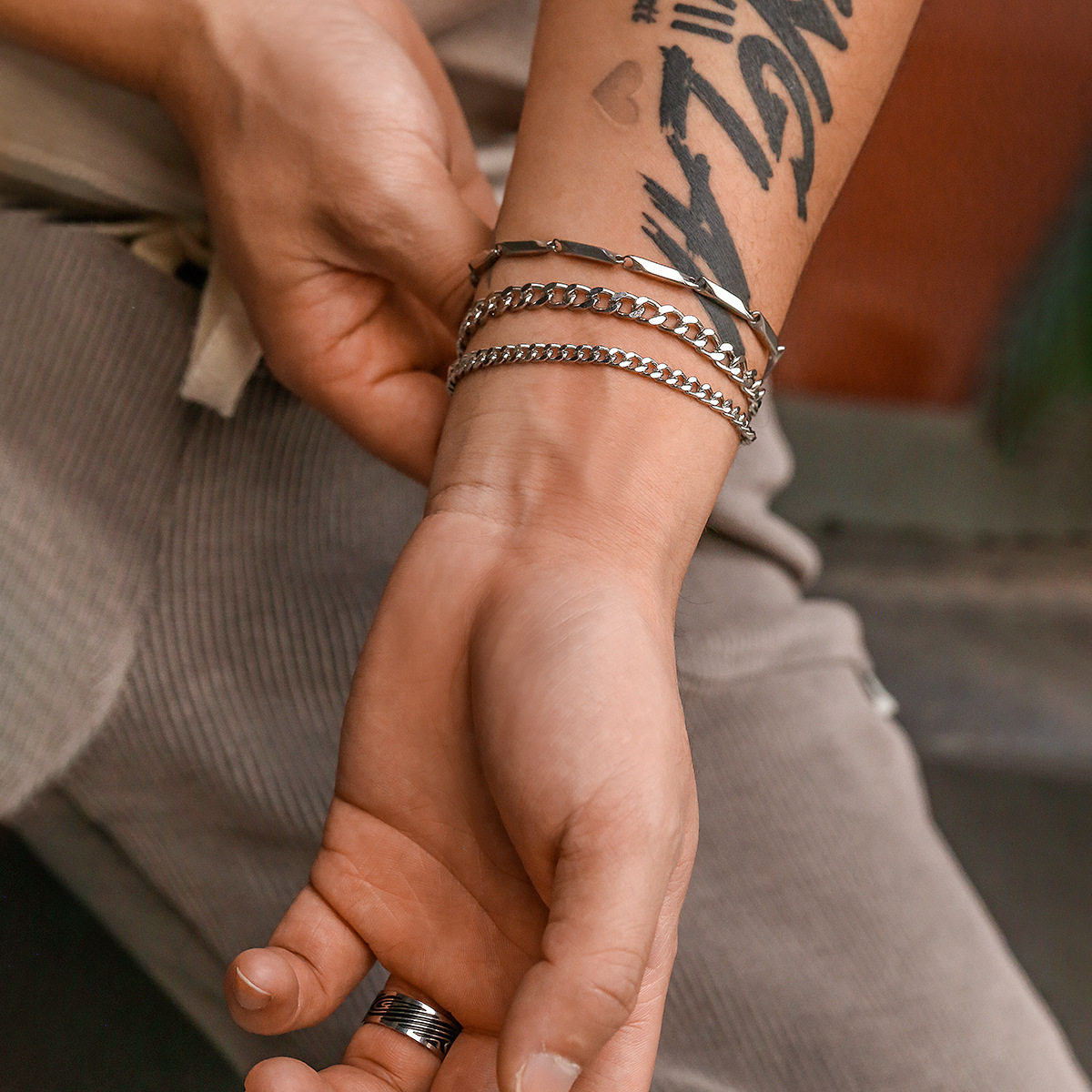 Stylish Multi-layer Hip Hop Stainless Steel Bracelet for Men - Durable & Trendy - Image 8