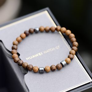 Customizable Cross Wood Grain Wooden Bead Bracelet - Unique Style