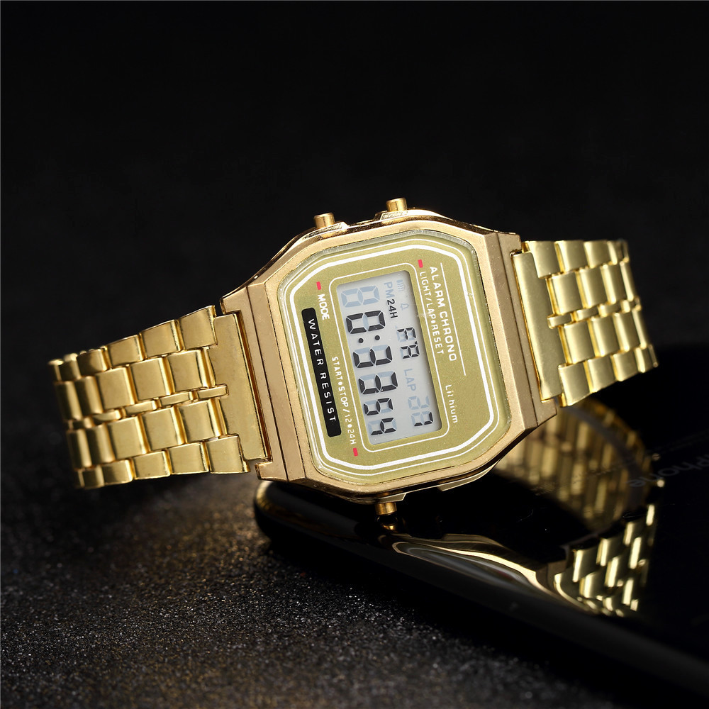 LED Electronic Watch with Steel Band - A159 Harajuku Style Multifunctional Timepiece - Image 2