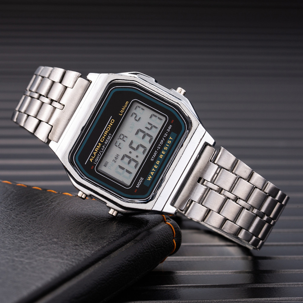 LED Electronic Watch with Steel Band - A159 Harajuku Style Multifunctional Timepiece - Image 15