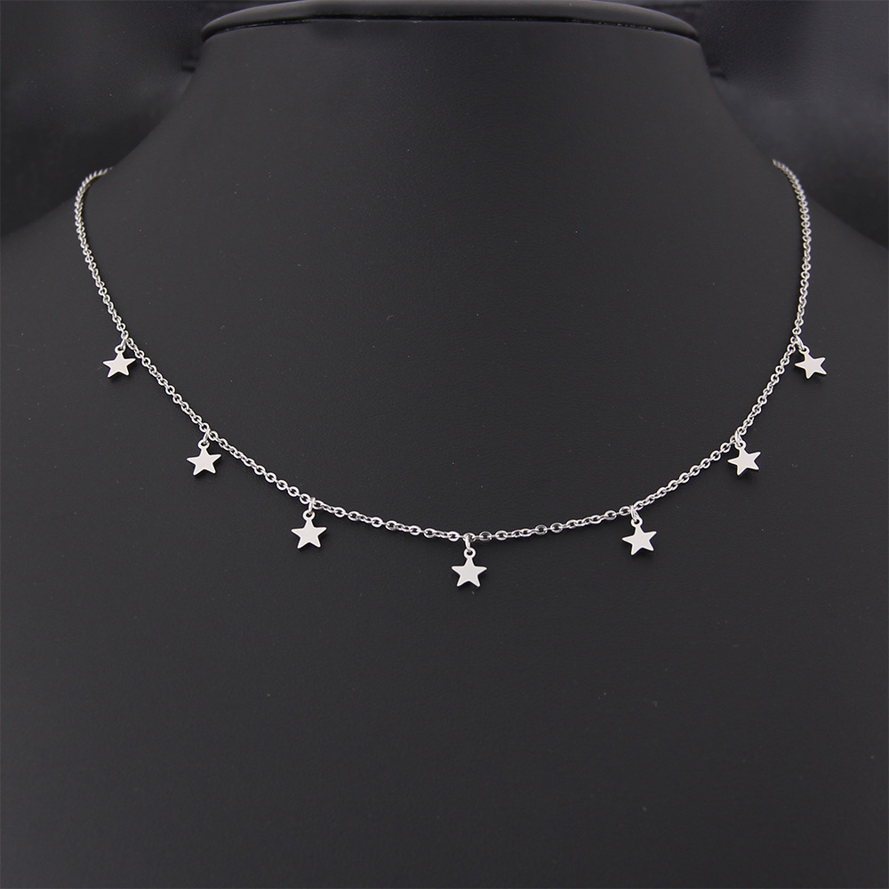Charming Female Stainless Steel Star Small Pendant Necklace for Elegance - Image 9