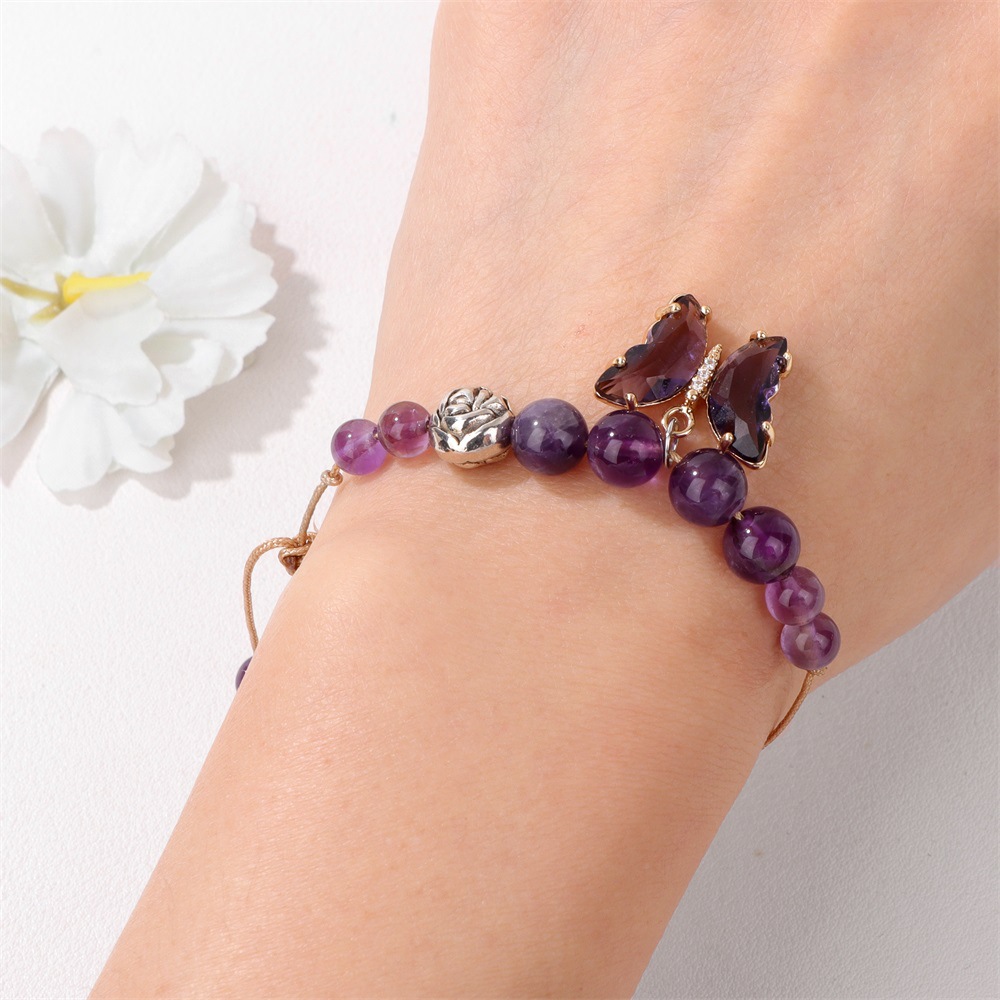 Elegant Women's Amethyst Natural Stone Bracelet - Stylish & Unique - Image 3