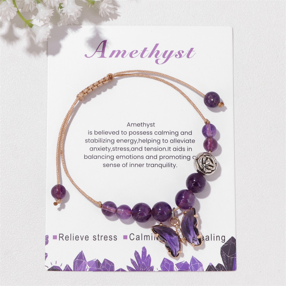 Elegant Women's Amethyst Natural Stone Bracelet - Stylish & Unique - Image 4