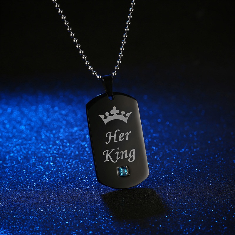 His Queen & Her King Matching Couple Necklaces - Perfect Gift for Lovers