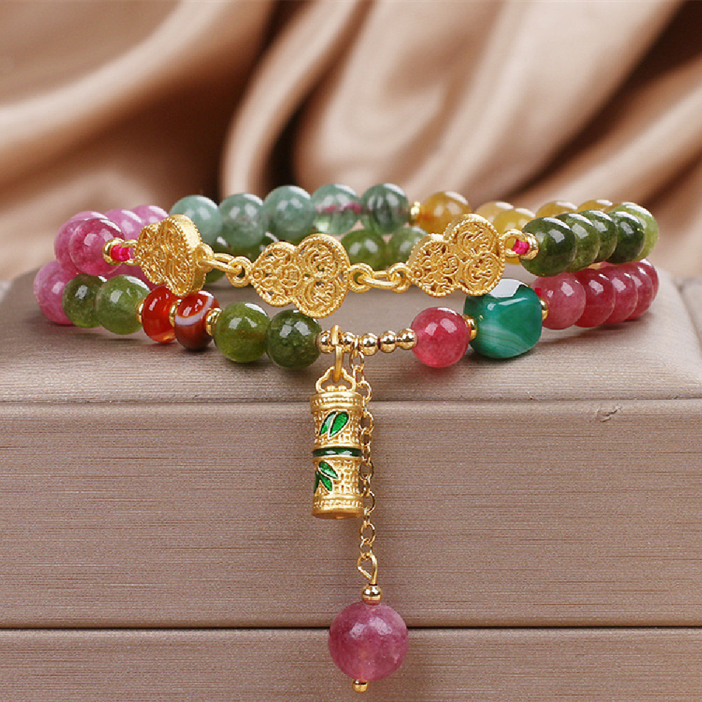 Elegant Natural Jade Color Tourmaline Bracelet for Women - Unique Gemstone Jewelry - Image 2