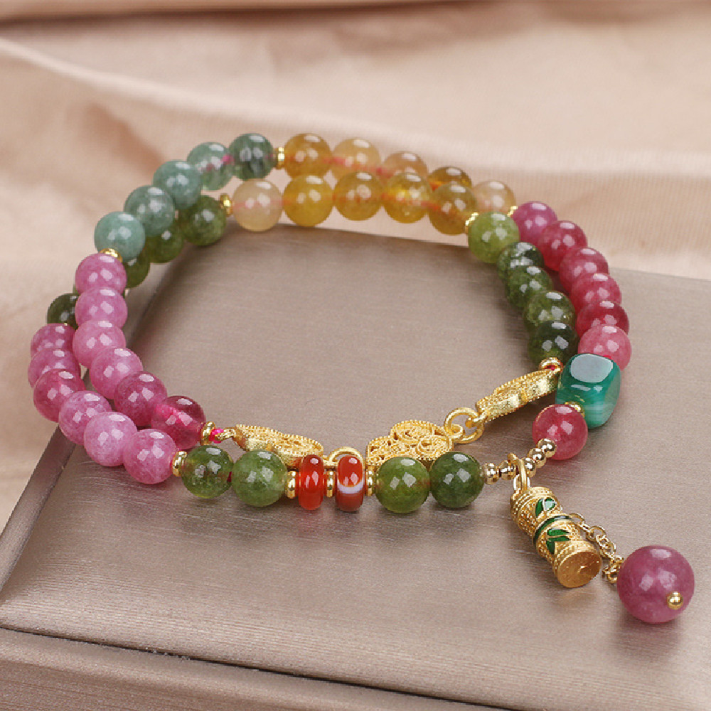 Elegant Natural Jade Color Tourmaline Bracelet for Women - Unique Gemstone Jewelry - Image 3