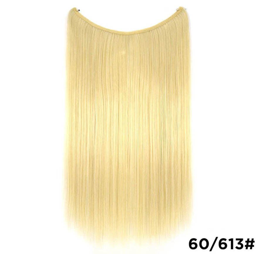 22-Inch Invisible Wire Hair Extensions - No Clips Needed, Silky Straight Fish Line Hairpieces - Image 10