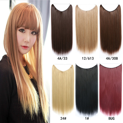 22-Inch Invisible Wire Hair Extensions - No Clips Needed, Silky Straight Fish Line Hairpieces - Image 14