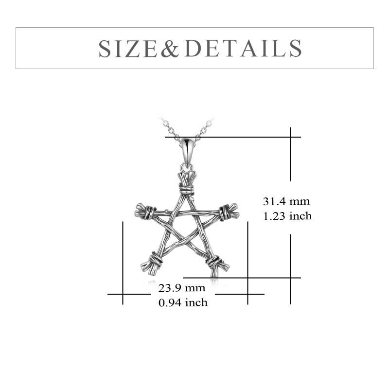 Sterling Silver Gothic Punk Witch Pentagram Pendant - PSupernatural Merchandise Jewelry - Image 5