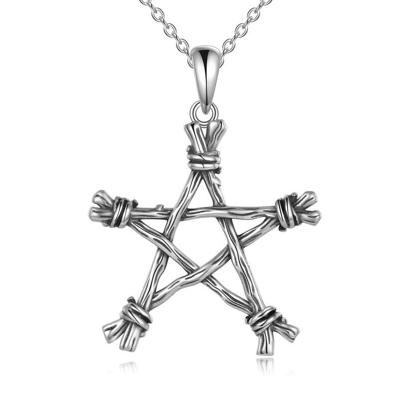 Sterling Silver Gothic Punk Witch Pentagram Pendant - PSupernatural Merchandise Jewelry - Image 7