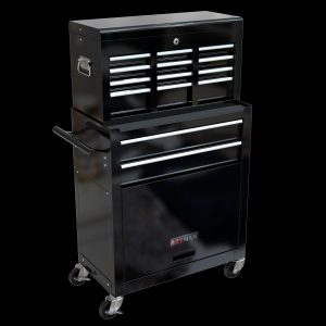 Spacious Rolling Tool Box with Wheels and Drawers for Easy Mobility