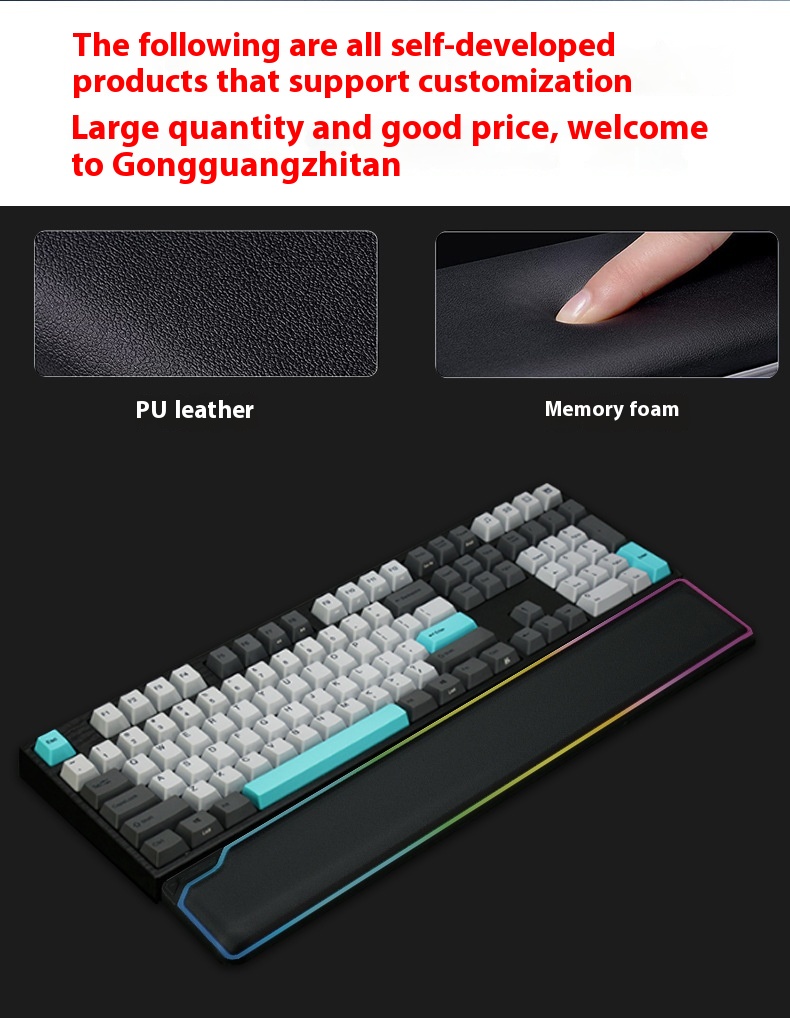 RGB Keyboard Wrist Support Band - High Rebound Luminous Gaming Keyboard Pad