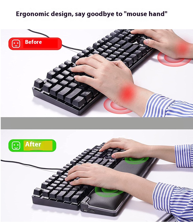 RGB Keyboard Wrist Support Band - High Rebound Luminous Gaming Keyboard Pad - Image 3