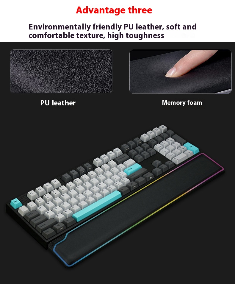 RGB Keyboard Wrist Support Band - High Rebound Luminous Gaming Keyboard Pad - Image 5