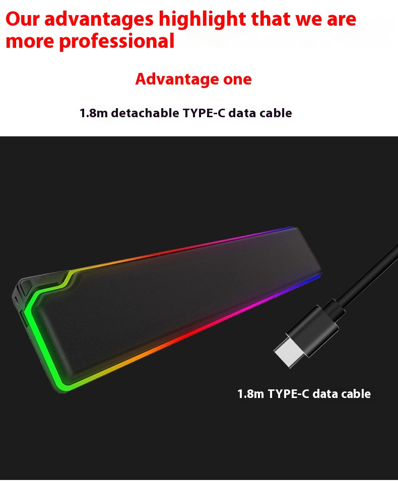 RGB Keyboard Wrist Support Band - High Rebound Luminous Gaming Keyboard Pad - Image 9