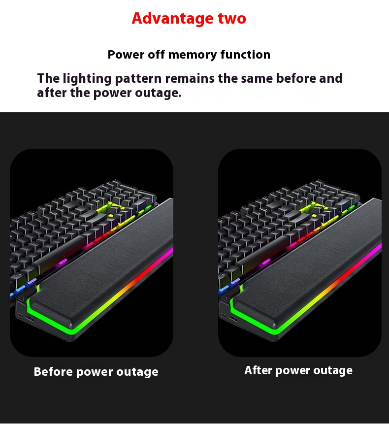 RGB Keyboard Wrist Support Band - High Rebound Luminous Gaming Keyboard Pad - Image 20