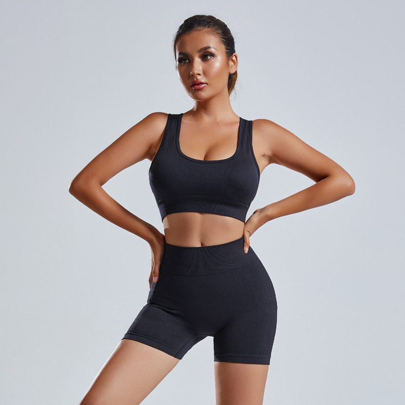 2pcs Women's Yoga Set: Seamless Vest & High Waist Shorts Tracksuit for Fitness, Gym & Workout Sportswear - Image 10
