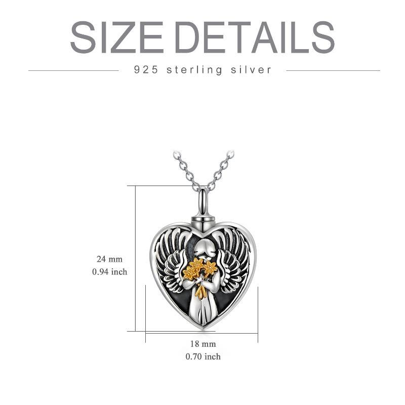 Sterling Silver Angel Cremation Necklace for Mother Daughter Ashes Keepsake Memory - Image 8
