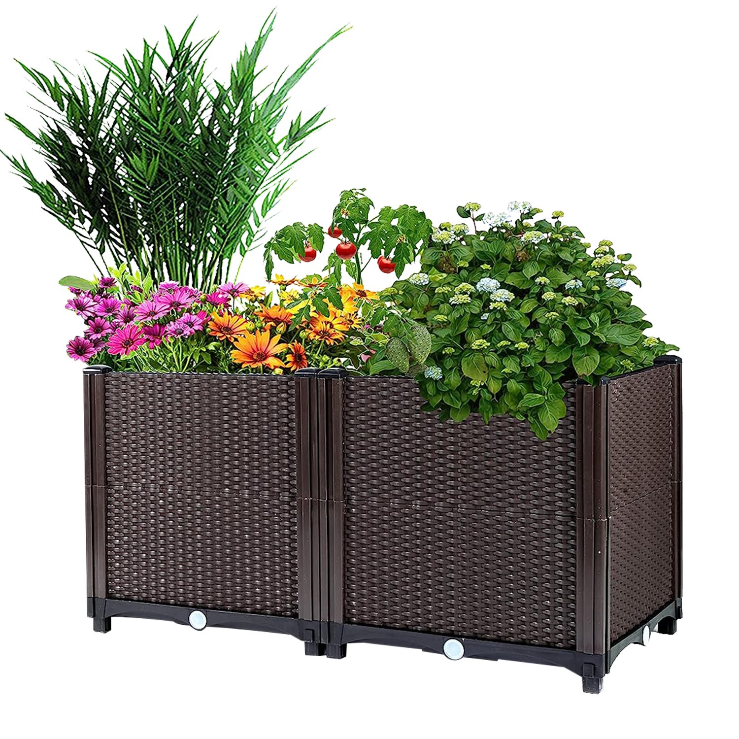 Elevated 1 Set Raised Garden Bed Plant Growth Box with Self-Watering System for Patio, Balcony & Garden - Ideal Planter for Flowers, Vegetables, & Herbs - Image 3