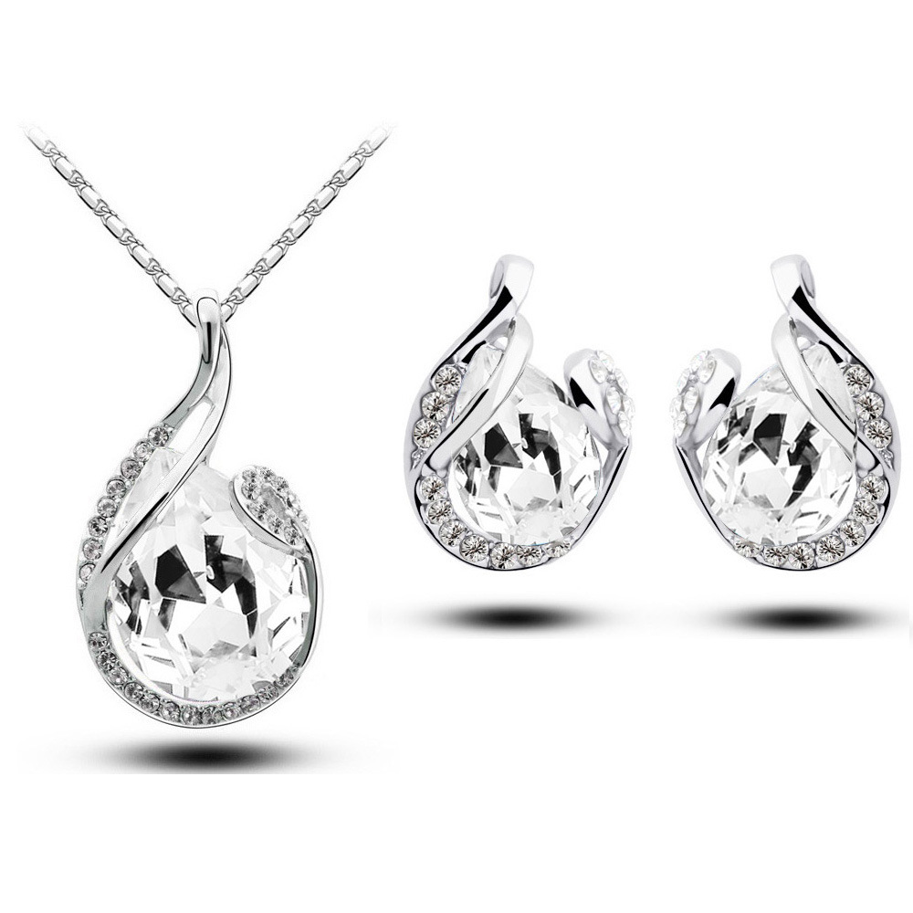 Rhinestone Earring Necklace Set - Sparkling Jewelry for Every Occasion - Image 4