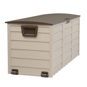 75 Gallon 130 lb Brown Plastic Outdoor Patio Storage Box for Easy Organization
