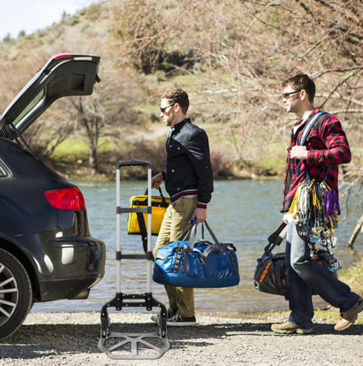 Compact Foldable Telescopic Trolley Cart for Luggage - Black Travel Solution - Image 3