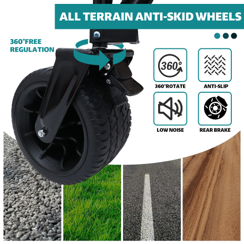 440lbs Heavy-Duty Collapsible Wagon Cart with Strapping System - Versatile Beach Utility Cart for Camping, Shopping, Sports, Gardening, and Fishing; Includes 3 Plastic Liner Bags - Image 9