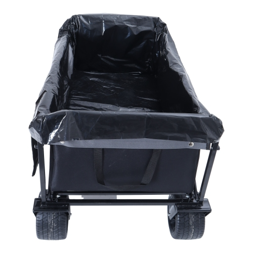 440lbs Heavy-Duty Collapsible Wagon Cart with Strapping System - Versatile Beach Utility Cart for Camping, Shopping, Sports, Gardening, and Fishing; Includes 3 Plastic Liner Bags - Image 16