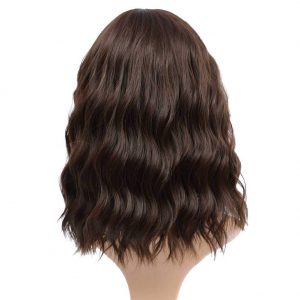Chemical Fiber Water Ripple Headgear with Straight Bangs - High-Temperature Fiber Braid Wig