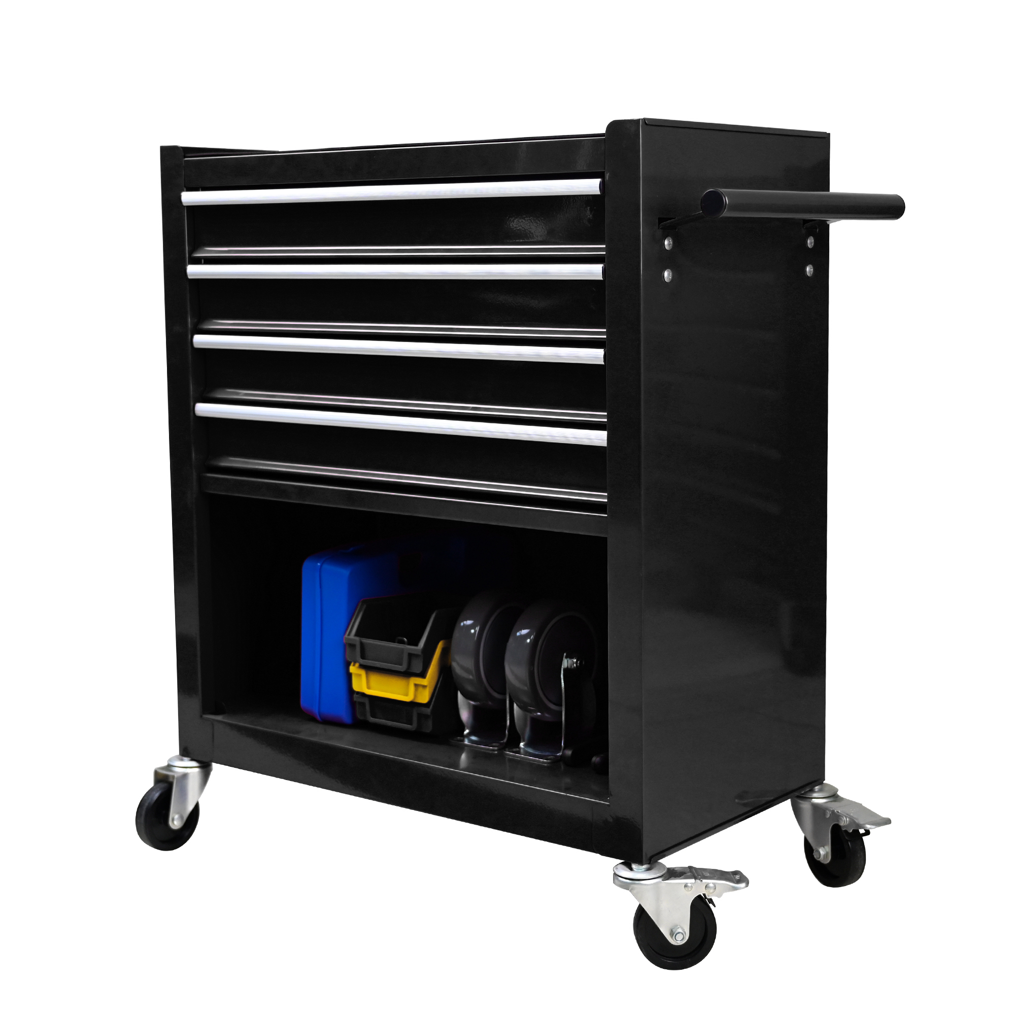 Heavy-Duty Metal Wheelie Tool Cart for Easy Mobility and Storage - Image 10