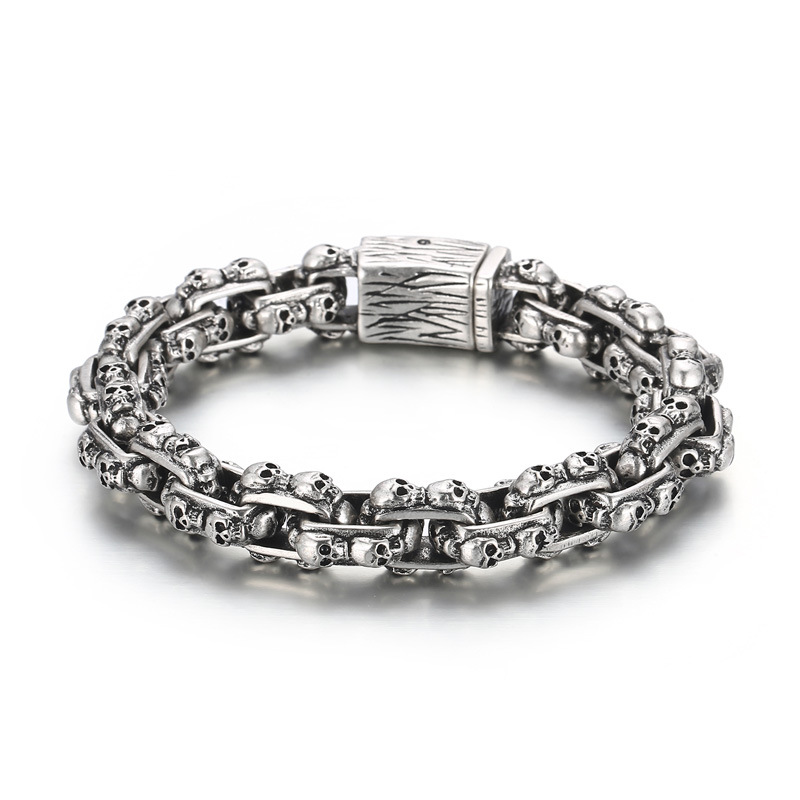 Stylish Old Punk Skull Titanium Steel Bracelet for Men - Unleash Your Edge - Image 5