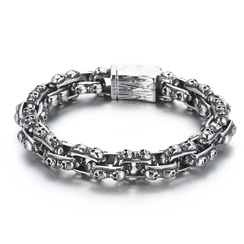 Stylish Old Punk Skull Titanium Steel Bracelet for Men - Unleash Your Edge - Image 6