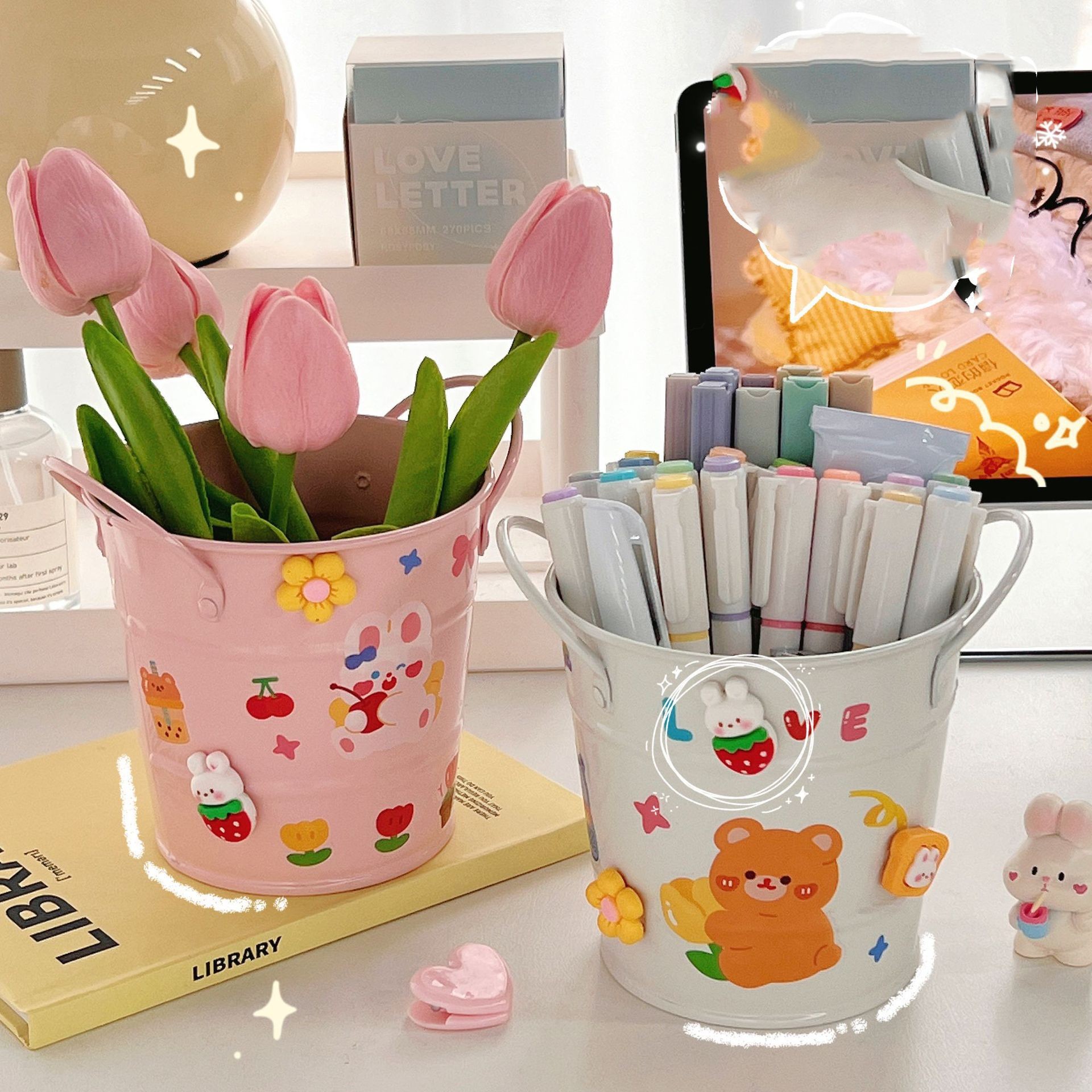 Stylish Iron Art Student Desk Organizer Box for Creative Storage Solutions - Image 21