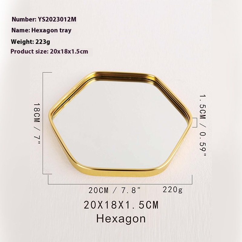 Stylish Metallic Glass Mirror Tray for Jewelry and Cosmetics Storage - Image 6