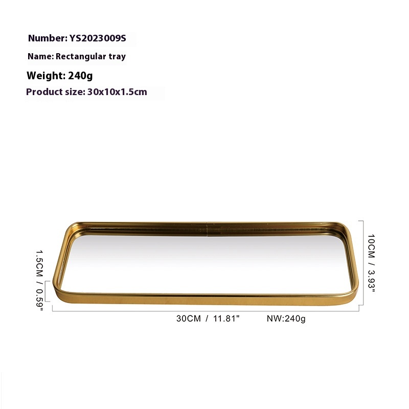 Stylish Metallic Glass Mirror Tray for Jewelry and Cosmetics Storage - Image 8