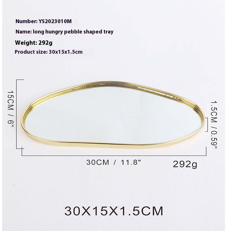 Stylish Metallic Glass Mirror Tray for Jewelry and Cosmetics Storage - Image 9