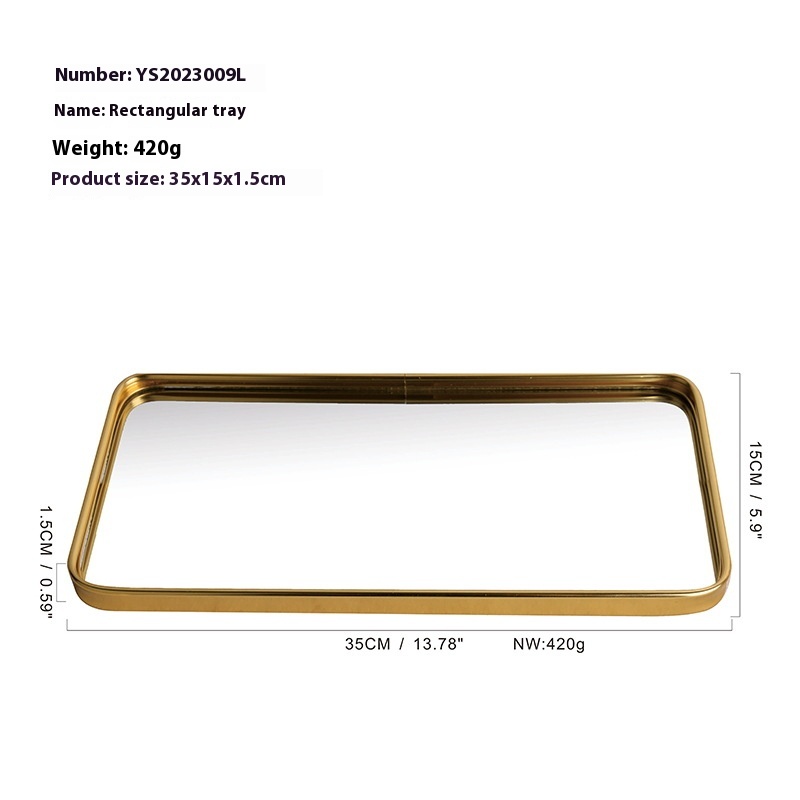 Stylish Metallic Glass Mirror Tray for Jewelry and Cosmetics Storage - Image 18