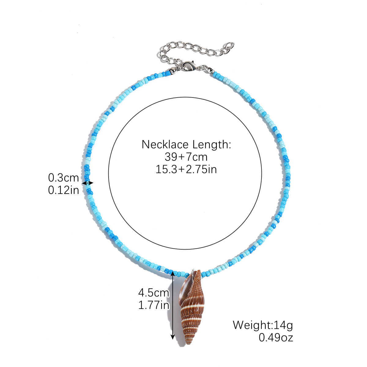 Vibrant Rice-shaped Beads String Necklace with Shell Accents - Image 13