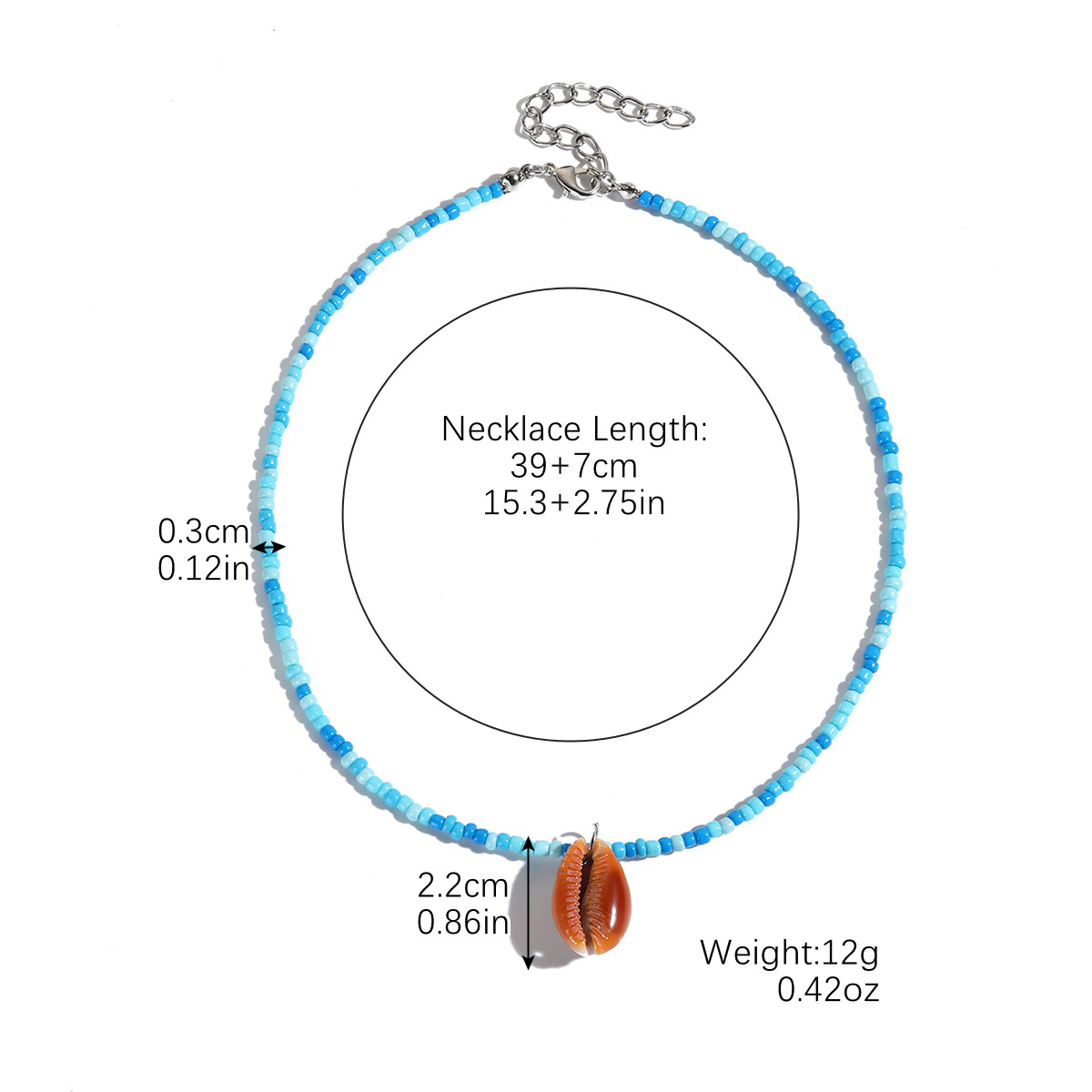 Vibrant Rice-shaped Beads String Necklace with Shell Accents - Image 16