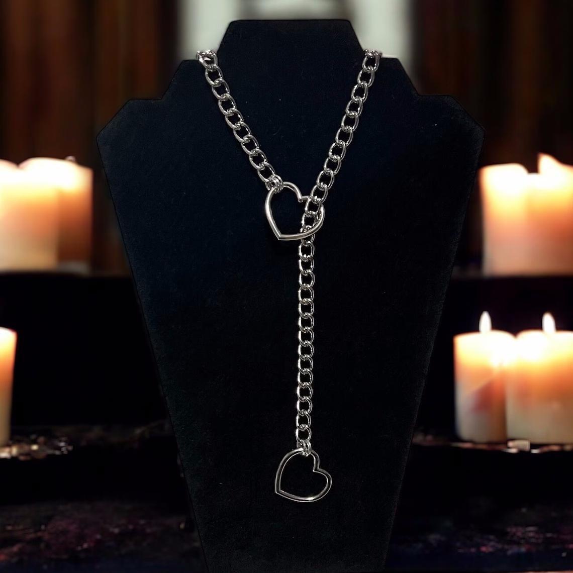 Stylish Retro Punk Metal Chain Necklace for Couples