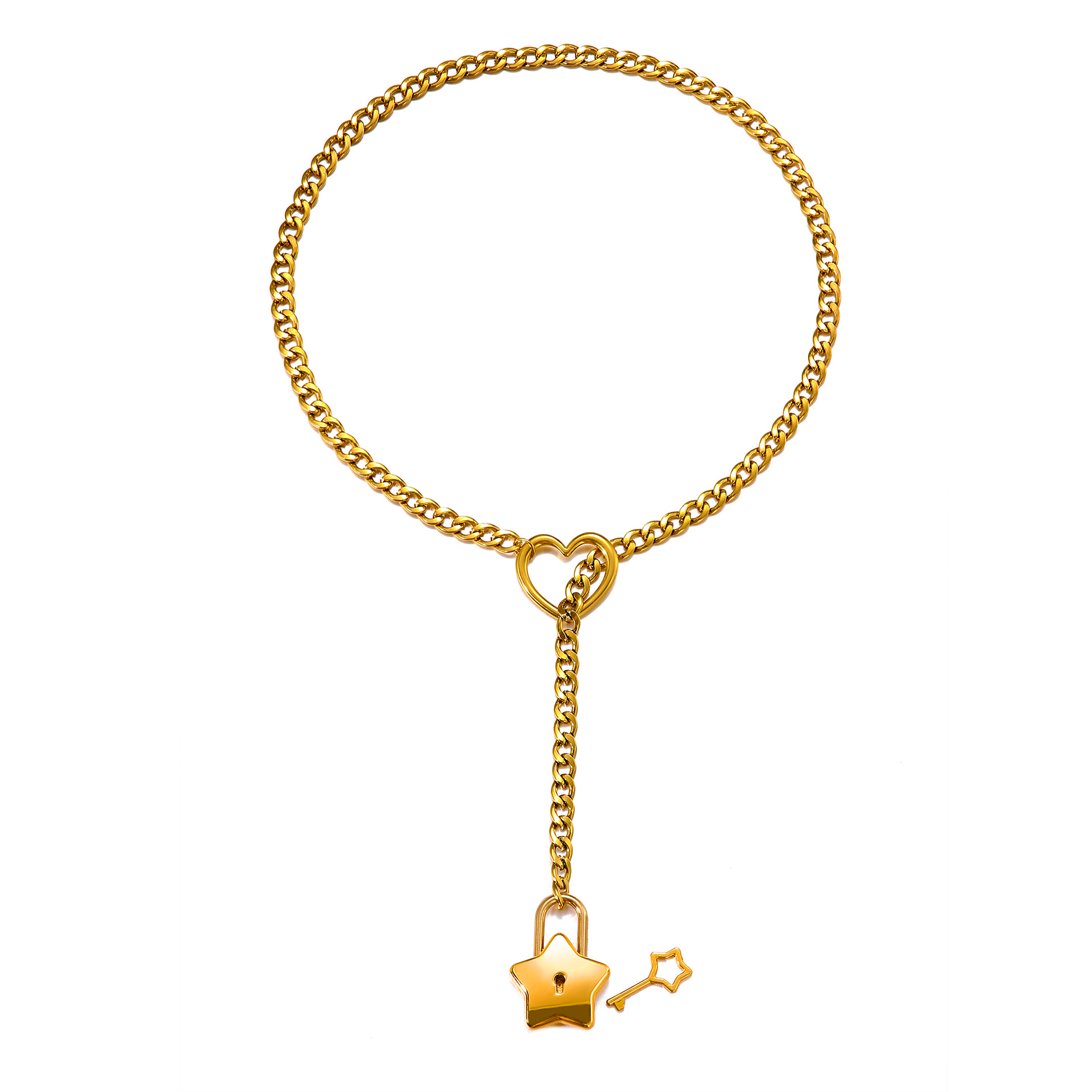 Stylish Retro Punk Metal Chain Necklace for Couples - Image 12