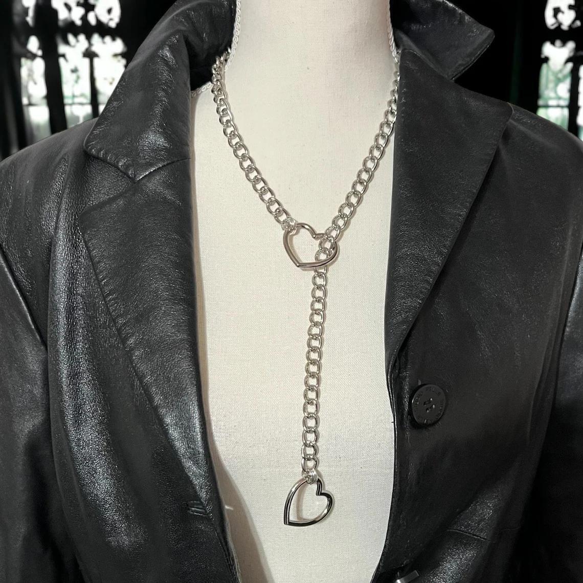 Stylish Retro Punk Metal Chain Necklace for Couples - Image 15