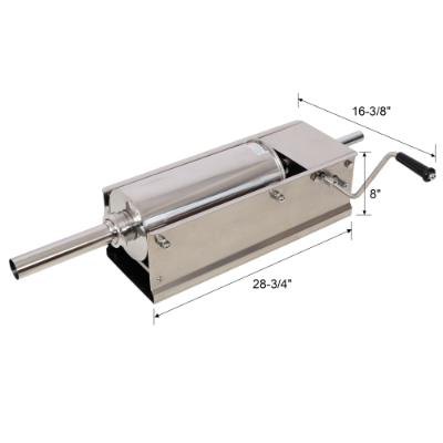 5L 11LBS Horizontal Sausage Stuffer - Stainless Steel Manual Sausage Maker with 4PCS Nozzles for Home and Commercial Use - Image 11