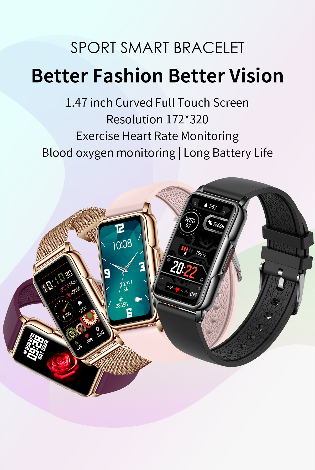 Multi-functional Outdoor Smart Sport Bracelet - Women's Health Monitoring Watch - Image 4