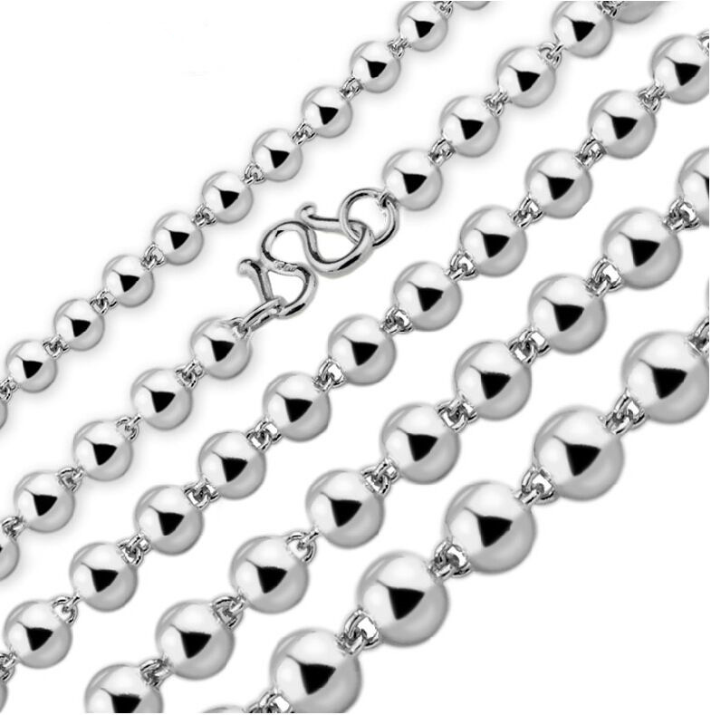 Elegant Round Beads Silver Necklace - Stunning Bead Jewelry for All Occasions - Image 3