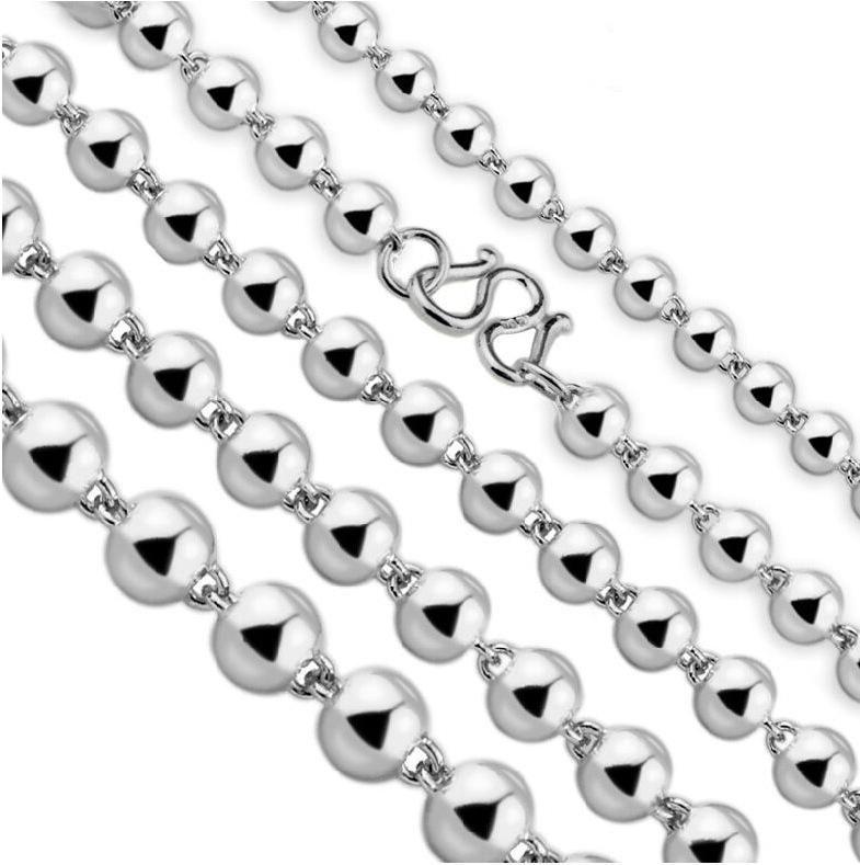 Elegant Round Beads Silver Necklace - Stunning Bead Jewelry for All Occasions - Image 4