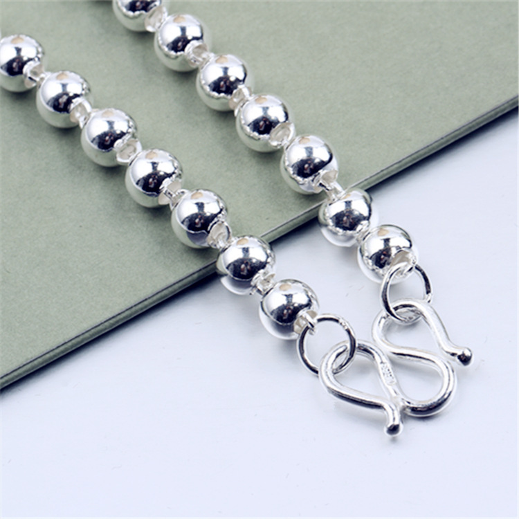 Elegant Round Beads Silver Necklace - Stunning Bead Jewelry for All Occasions - Image 5