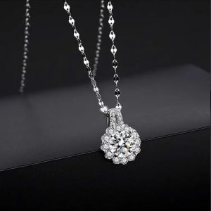 Elegant 925 Sterling Silver Zircon Necklace for Women - Timeless Jewelry