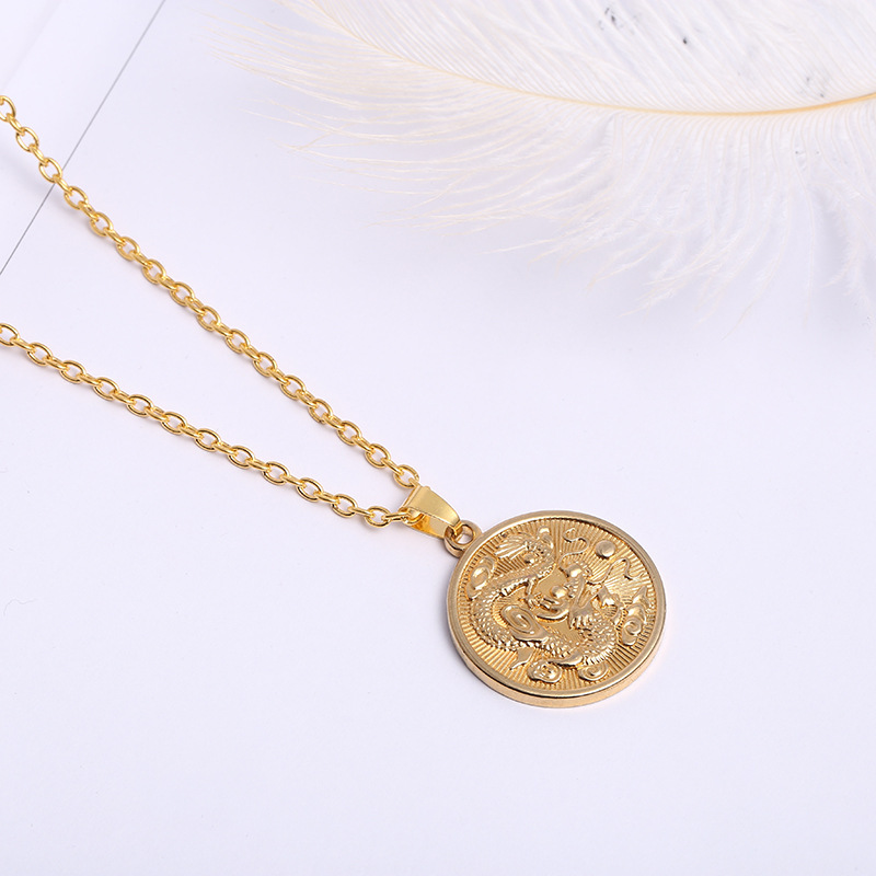 Stunning Round Silver Plated Chinese Dragon Pendant – Creative Jewelry Design - Image 3